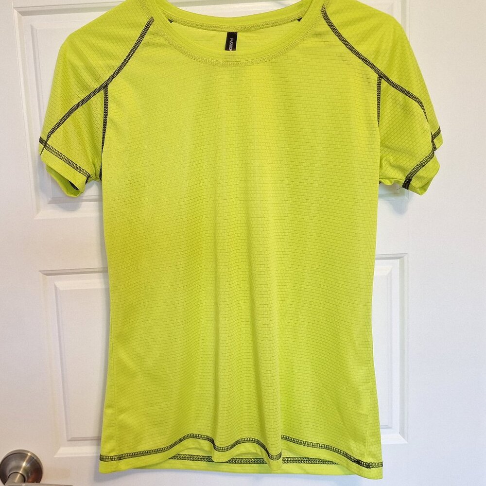 Fluorescent yellow/lime women''s sport top